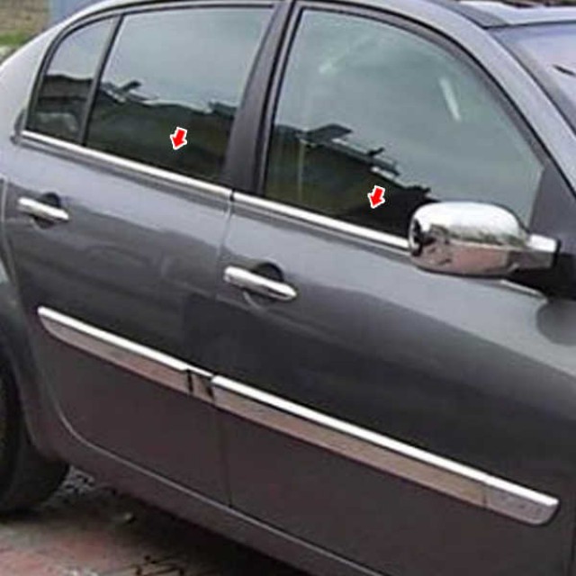 RENAULT MEGANE 2 CAM ÇITASI KROMU 4 PARÇA 