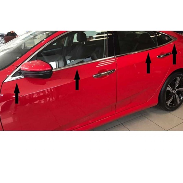 HONDA CİVİC 2017 VE SONRASI CAM ÇITASI KROMU 8 PARÇA 