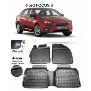3D KAUÇUK PASPAS FOCUS 3 2011-2015 ARASI UYUMLU SİYAH