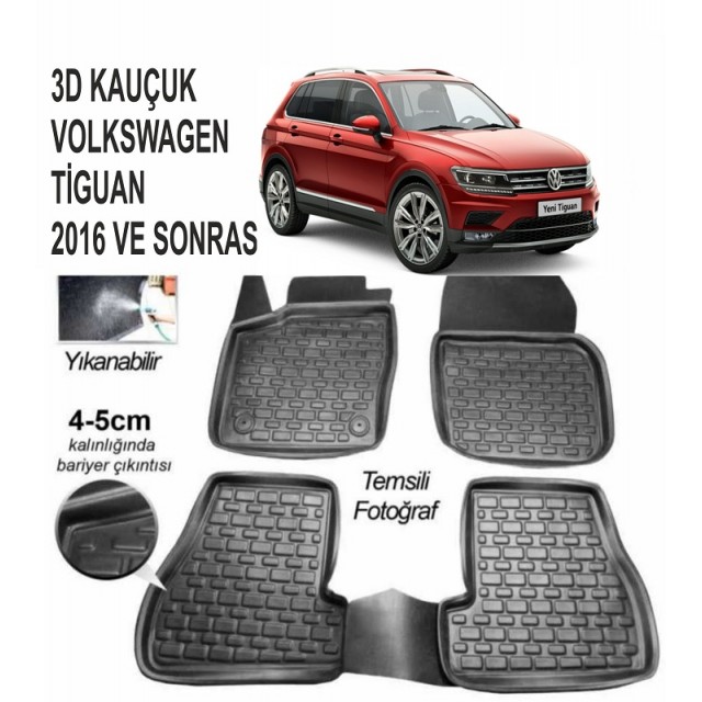 3D PASPAS VOLKSWAGEN TİGUAN 2016 VE SONRASI UYUMLU SİYAH
