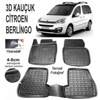 3D KAUÇUK PASPAS CİTROEN BERLİNGO SİYAH