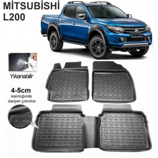 3D KAUÇUK PASPAS MİTSUBİSHİ L200 SERİSİ UYUMLU SİYAH