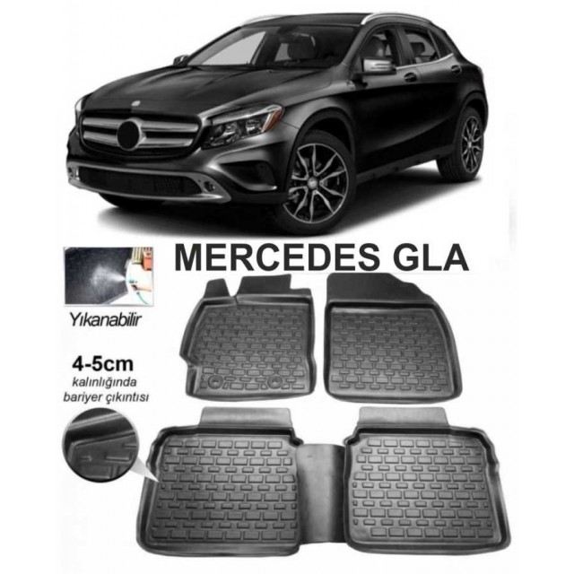 3D KAUÇUK PASPAS MERCEDES GLA SERİSİ UYUMLU SİYAH