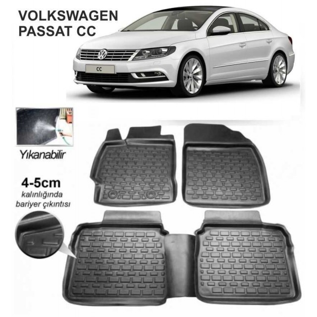 3D KAUÇUK PASPAS VOLKSWAGEN PASSAT CC UYUMLU SİYAH
