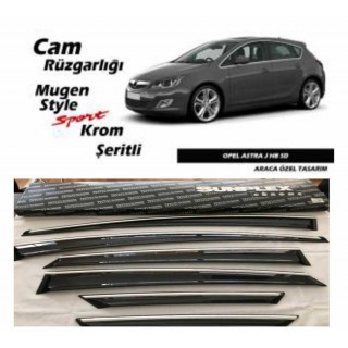Krom Çıtalı Mugen Tip (Sunplex Chrome) Astra J Cam Rüzgarlığı 